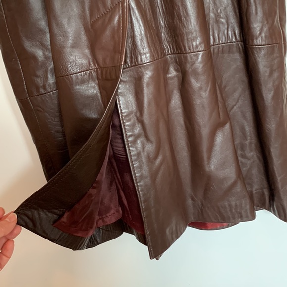 Vintage 80’s 90’s genuine leather coat. Brown. SO soft! Made in USA. Size: S - Picture 7 of 13